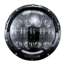 80W DOT Approved 7 inch LED Projector Headlight with Angle Eyes For Harley Motorcycles(Black/Chrome) 2024 - buy cheap