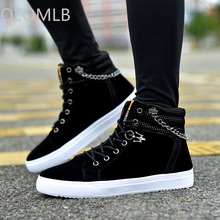 2021 Autumn Winter Men Shoes High Top Casual Leather Flat Lace-up Keep Warm Boots Male Sneakers Skateboard Sneakers Travel 2024 - buy cheap