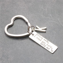Letter A-Z Key Chain Drive Safe I Need You Here With Me Keychain Jewelry Engraved Bike Star Keyring Llaveros Father's Day Gift 2024 - buy cheap