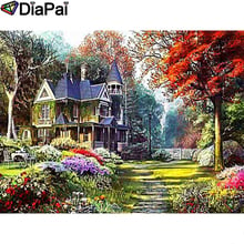 DIAPAI 5D DIY Pintura 100% Praça Cheia de Diamante/Broca Redonda "Da Casa cenário" Diamante Bordado Ponto Cruz 3D decor A22510 2024 - compre barato