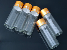 5 uds. De botellas de vidrio de aluminio, tapón dorado, transparente, vacío, contenedor de líquido transparente, frascos de botellas deseosos DC 27mm 30ml 2024 - compra barato