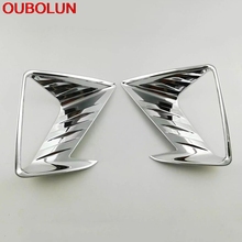 OUBOLUN ABS Chrome Front Fog Light Trim Foglamp Cover Overlay Decoration Car Accessories For Toyota RAV 4 RAV4 2016 2024 - buy cheap