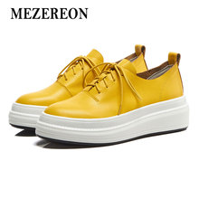 MEZEREON-zapatillas de deporte de alta calidad para mujer, zapatos transpirables con cordones, informales, planos, color amarillo 2024 - compra barato