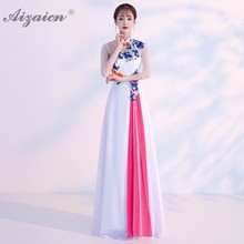 Women Chinese Traditional Evening Dress Modern White Embroidery Qipao Oriental Style Vintage Cheongsam Plus Size Qi Pao Gown 2024 - buy cheap