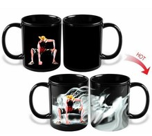 Бесплатная доставка, аниме, 1 шт., чашка для кофе Luffy Heat, реактивная, меняющая цвет, подарок, 1 шт. 2024 - купить недорого