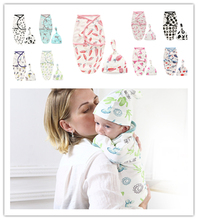 2 шт./компл. модное Пеленальное Одеяло для новорожденных детские пеленки для сна муслиновая повязка на голову детское платье для сна пижамы для младенцев 2024 - купить недорого