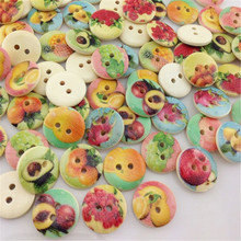 100pcs Fruit Pattern Wooden Buttons Fit Sewing and Scrapbook 15mm WB161 2024 - buy cheap