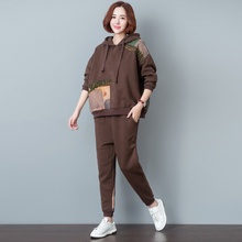 Fall Two Piece Women Outfits Thick Sporting Suit Female Pants And Top Two Piece Set Hoodie Sweatpants Set AA4498 2024 - buy cheap