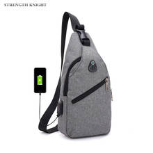 Fashion casual men chest pack single shoulder bags USB charging chest bag crossbody bags male anti theft single strap back bag 2024 - buy cheap