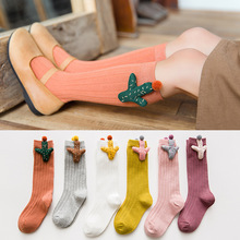 3-5 calcetines lindos para bebés y niños calcetines para niñas de algodón con dibujos animados de Cactus calcetines para niñas calcetines hasta la rodilla calentadores de pierna de primavera 2024 - compra barato