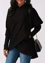 Fashion Women Casual Long Sleeve Hoodie Pullover Sweatshirt Tops Cross personality Solid Women Clothing 2024 - buy cheap