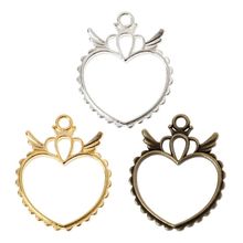 5Pcs Hollow Wings Heart Frame Pendant Open Back Bezel UV Resin Jewelry Making 2024 - buy cheap