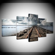 The Train tracks-lienzo de Arte de pared para decoración del hogar, póster moderno, pintura de arte Modular para sala de estar, 5 piezas 2024 - compra barato