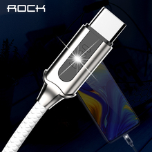 Rock 3A USB Type C Cable Fast Charging Auto Disconnect Data Cable For Samsung Xiaomi 1M Luminous Flash Light 2024 - buy cheap