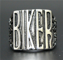 Popular Design Big Shield Letter Biker Ring  BIKER Ring 316L Stainless Steel Men Fashion Boys Cool Hot Selling Biker Ring 2024 - buy cheap