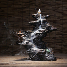 Lofty Mountains And Flow-water Smoke Backflow Incense Burner Aromatherapy Creative Home Office Ornaments + 30pcs Incense 2024 - buy cheap