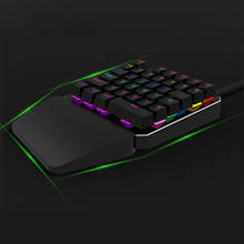 Одна рука 35 клавиш Проводная USB игровая механическая клавиатура для PUBG игры SD998 2024 - купить недорого