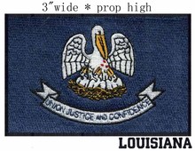 Louisiana Bandeira 3 "wide remendo do bordado para a EQUIPE/frisada lace applique/ganso 2024 - compre barato