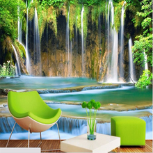 Beibehang пользовательские обои Вода здоровье Чой водопад трехмерный Пейзаж Фон Стена фоновая живопись 2024 - купить недорого