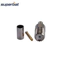 Superbat 10 шт. мини UHF обжимной разъем RF коаксиальный разъем для кабеля RG58,RG400,RG142,LMR195 2024 - купить недорого
