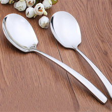 Stainless Steel Dinner Spoon Large Buffet Serving Spoon Thickness Round Soup Rice  Coffee Western Restaurant Bar Public Scoop 2024 - buy cheap