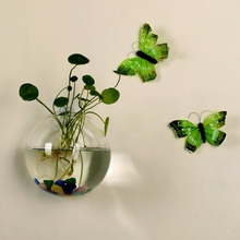 8CM/12CM Glass Vase Wall Hanging Hydroponic Terrarium Fish Tanks Potted Plant Flower pot 2024 - купить недорого