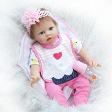 55cm artesanal lifelike boneca do bebê da menina vinil macio reborn bonecas recém-nascidos com roupas de silicone do bebê bonecas para meninas 2024 - compre barato