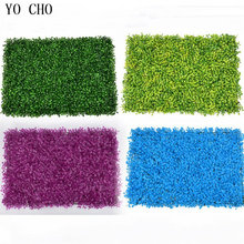 Planta Artificial de flores de hoja de Milán, estera de césped de plástico falsa, Alfombra de boda, pared, Fondo de Hotel, decoración de césped, 40x60cm 2024 - compra barato