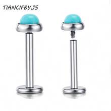 TIANCIFBYJS Stainless Steel Internally Thread Crystal Labret Lip Stud Ear Cartilage Helix Studs Piercing Body Jewelry 60pcs/lot 2024 - buy cheap