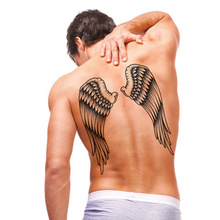 Черная Большая татуировка с крыльями, водостойкая временная татуировка, наклейки на руку, боди-арт, съемные задние татуировки, новейший продукт 2024 - купить недорого