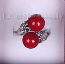 FREE SHIPPING>>>@@ Wholesale price 16new ^^^^stunning big 10mm round red south sea shell pearl ring h2214 2024 - buy cheap