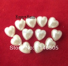 Mini botones traseros con perlas de corazón, accesorios de joyería artesanal ZK0278, color marfil (blanco perla), 8X8mm, 100 Uds. 2024 - compra barato