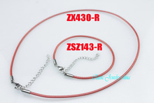 2mm red color stainless steel bracelet and necklace set jewelry cable hand catenary chain women lady  fashion jewelry 10 sets 2024 - buy cheap