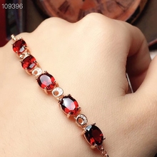 natural red garnet Bracelet Natural gemstone bracelet S925 silver fashion Elegant round circle women party gift fine jewelry 2024 - buy cheap