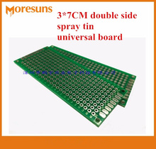 Fast Free Ship 50pcs/lot Peg Board 3*7CM Double Side PCB Spray Tin Universal Board 1.6T 2.54 Spacing universal PCB 2024 - buy cheap