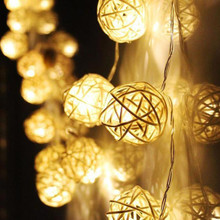 Holiday LED Battery Color Rattan Ball String Fairy Lights For Xmas Wedding Party Chrismas Hot Decoration Garland Drop Shipping 2024 - buy cheap