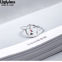 Женские кольца с эмалированными углами I LOVE U TO THE MOON, открытые кольца с кроликом из серебра 925 пробы 2024 - купить недорого