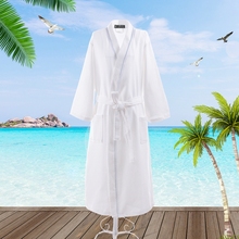 Летнее кимоно унисекс, Модный женский банный халат, вафельный мягкий пеньюар мужской Badjas, ночная рубашка 2024 - купить недорого