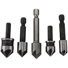 5pc Industrial 5 Flutes Countersink Drill Bit Set Wood 45 Steel Working Chamfer 2024 - buy cheap