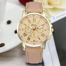 Geneva Модные Простые Женские Аналоговые кварцевые наручные часы с кожаным ремешком для отдыха Relogio Feminino женские часы Reloj Mujer * A 2024 - купить недорого