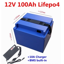 12 V 100Ah lifepo4 de la batería de 3,2 v lifepo4 células Asamblea 12 V 100Ah Paquete de batería con BMS para E- bicicleta scooter panel Solar + 10A cargador 2024 - compra barato