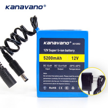 Kanavano-Paquete de batería recargable de iones de litio para cámara CCTV, cargador de 5200 v y 1A, 12V, 18650 mAh, 12,6, Compras gratis 2024 - compra barato