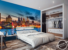 Papel tapiz con foto personalizada, murales DE pared del skyline DE Philadelphia, para sala DE estar, escenario DE TV DE dormitorio 2024 - compra barato