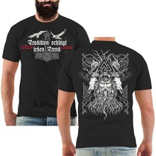 Camiseta tradicional para hombre, prenda de vestir, de alta calidad, con diseño de árbol de la vida, Teutons germánicos, runas vikingos, estilo veraniego, 2019 2024 - compra barato