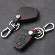 2 Button Remote leather Key Bag Case Cover For Mercedes Benz A C E S ML CLK SLK CLS Protective Holder Keychain Accessories 2024 - buy cheap