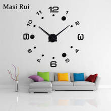 New 2017 hot large diy wall clock home decor wall watch stickers mirror wall clocks modern design reloj de pared free shipping 2024 - buy cheap