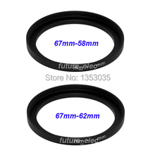 2 x  67mm to 58mm 62mm 67mm-58mm-62mm 67 58 62 mm Metal Step-Up Step Up Ring Camera Lens Filter Stepping Adapter Hood Holder Cap 2024 - buy cheap