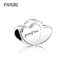 New Original Alloy Bead You & Me Two Hearts Charm Fit Original  Bracelet Necklace DIY Women Jewelry 2024 - buy cheap