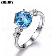 Zhiry-Anillo de Plata de Ley 925 con Topacio azul Natural, joyería fina, con piedras preciosas, para mujeres 2024 - compra barato