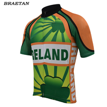 Camiseta de ciclismo para hombre, ropa de ciclismo de manga corta, color verde, de Ireland Shamrock, braetan 2024 - compra barato